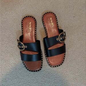 Coach and Four Black Studded Sandals. New and never worn